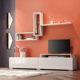 Σύνθεση Τηλεόρασης Odessa Megapap Χρώμα Λευκό 180x37x47εκ.