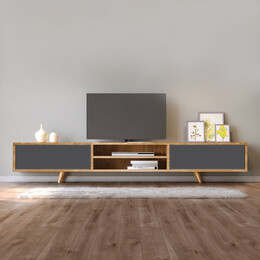 Έπιπλο Τηλεόρασης Serine Megapap Χρώμα Sapphire oak - Ανθρακί 170x37x45εκ.