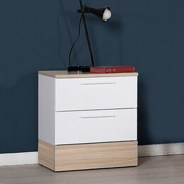 Κομοδίνo Base Megapap σε Χρώμα Λευκό - Sonoma 45x40x52εκ.