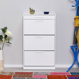 Παπουτσοθήκη Μελαμίνης Flat Megapap 18 Ζεύγων σε Χρώμα Λευκό 75x29x128εκ.