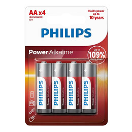 Philips Power Αλκαλικές Μπαταρίες Lr6p4b/10, aa lr6 1.5v, 4τμχ