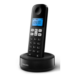 Philips Ασύρματο Τηλέφωνο D1611b/34, με Ελληνικό Μενού, Μαύρο