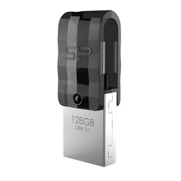 Silicon Power Dual usb Flash Drive C31, usb 3.2 & usb-c, 128gb, Μαύρο