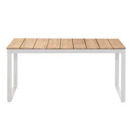 Τραπέζι Κήπου Poseidon Megapap Μέταλλο - Ξύλο Χρώμα Λευκό - Φυσικό 180x92x75εκ.
