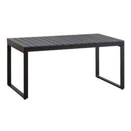 Τραπέζι Κήπου Poseidon Megapap Μεταλλικό - Μασίφ Ξύλο Χρώμα Μαύρο 150x82x75εκ.