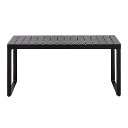 Τραπέζι Κήπου Poseidon Megapap Μεταλλικό - Μασίφ Ξύλο Χρώμα Μαύρο 150x82x75εκ.