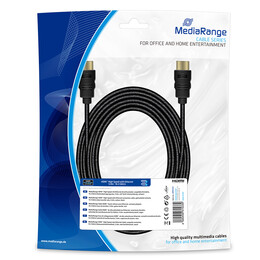 Καλώδιο Mediarange Hdmi High Speed With Ethernet Connection, Gold-Plated Contacts, 10.2 Gbit/s Data Transfer Rate, 5.0m, Cotton, Black (Mrcs211)