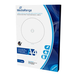 Mediarange Labels for Cd/dvd/bd 15-118mm High-Glossy (100 Pack) (Mrink132)