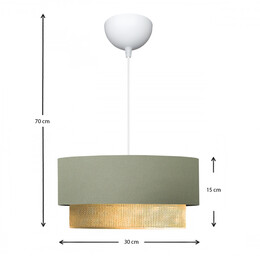 Φωτιστικό Οροφής Lucifer Megapap e27 Υφασμάτινο Μονόφωτο Χρώμα Παστέλ Πράσινο 30x15x70εκ.