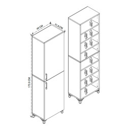 Ντουλάπι Κουζίνας/μπάνιου Charlie Megapap Χρώμα Λευκό 49x31,8x173,9εκ.