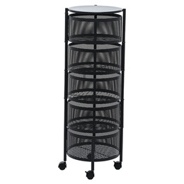 Estia Τρολει Κουζινας Μεταλλικο με 5 Συρταρια Μαυρο