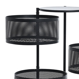 Estia Τρολει Κουζινας Μεταλλικο με 5 Συρταρια Μαυρο