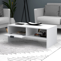 Τραπεζάκι Σαλονιού Galaxy Megapap Χρώμα Λευκό 100x50x42εκ.