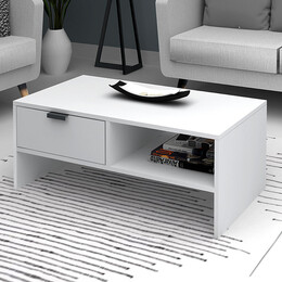 Τραπεζάκι Σαλονιού Galaxy Megapap Χρώμα Λευκό 100x50x42εκ.