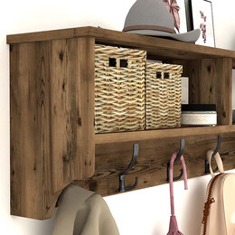 Κρεμάστρα Τοίχου Ottila Megapap από Μελαμίνη Χρώμα Καπνιστή Καρυδιά 120x22x37εκ.