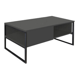 Τραπεζάκι Σαλονιού Lawrence Megapap από Μελαμίνη Χρώμα Ανθρακί 105x60x46εκ.