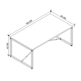 Τραπεζάκι Σαλονιού Harte Megapap Μεταλλικό - Μελαμίνης Χρώμα Ανθρακί 100x55x42εκ.