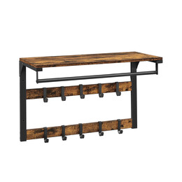 Vasagle Wall Coat Rack With Shelf 65 x 30 x 42 cm (Lcr101b01) (Vaslcr101b01)