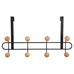 Estia Κρεμαστρα Πορτας Μεταλλικη 41x7.5x23cm 8 Θεσεων Μαυρη
