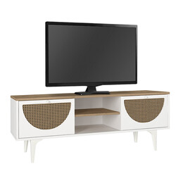 Έπιπλο Τηλεόρασης Aureta Megapap Χρώμα Λευκό - Sapphire oak 150x35x52,8 εκ.