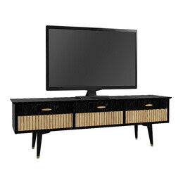 Έπιπλο Τηλεόρασης Bolea Megapap Χρώμα Modern Black 150x35x49,7 εκ.