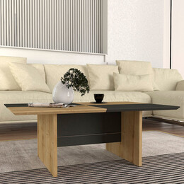 Τραπεζάκι Σαλονιού Venita Megapap Χρώμα Sapphire oak - Ανθρακί 90x60x33,8εκ.