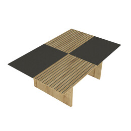 Τραπεζάκι Σαλονιού Venita Megapap Χρώμα Sapphire oak - Ανθρακί 90x60x33,8εκ.