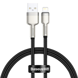 Baseus Braided usb to Lightning Cable Μαύρο 0.25m  (Caljk-01) (Bascaljk-01)