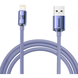 Baseus Crystal Shine Braided usb to Lightning Cable μωβ 2m  (Cajy000105) (Bascajy000105)