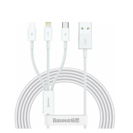 Baseus Superior Series Regular usb to Type-c / Lightning / Micro usb Cable 3.5a Λευκό 1.5m (Camltys-02) (Bascamltys02)