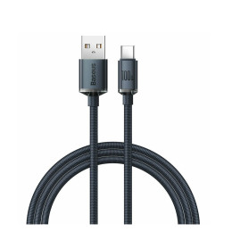 Baseus Type-c Crystal Shine Series Fast Charging Data Cable 100w 1.2m Black (Cajy000401) (Bascajy000401)