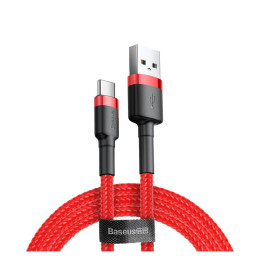 Baseus Cafule Braided usb 2.0 Cable usb-c Male - usb-a Male Κόκκινο 2m (Catklf-C09rd) (Bascatklfc09rd)