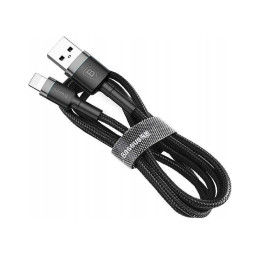 Baseus Lightning Cafule Cable 2.4a 1m Gray + Black (Calklf-Bg1) (Bascalklf-Bg1)