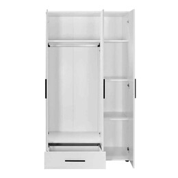 Ντουλάπα Ρούχων Bianco Megapap Τρίφυλλη Χρώμα Λευκό 103x52x187εκ.