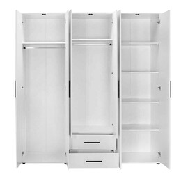 Ντουλάπα Ρούχων Bianco Megapap Εξάφυλλη Χρώμα Λευκό 206x52x213εκ.