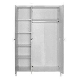 Ντουλάπα Ρούχων French Megapap Τρίφυλλη Χρώμα Λευκό 125x54x196εκ.