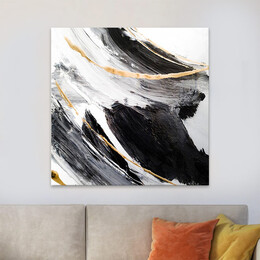 Πίνακας σε Καμβά "golden and Silver Reflections" Megapap Ψηφιακής Εκτύπωσης 100x100x3εκ.