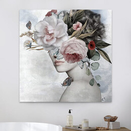 Πίνακας σε Καμβά "hidden Face" Megapap Ψηφιακής Εκτύπωσης 100x100x3εκ.