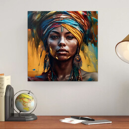 Πίνακας σε Καμβά "powerful Woman" Megapap Ψηφιακής Εκτύπωσης 60x60x3εκ.