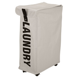 Estia Καλαθι Απλυτων με Ροδακια Taupe