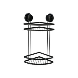 Estia Εταζερα με Βεντουζες Γωνιακη 2 Θεσεων Μαυρη