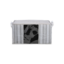 Estia Θηκη Αποθηκευσης non Woven Υφασματινη 60x45x35cm με Παραθυρο Ivory