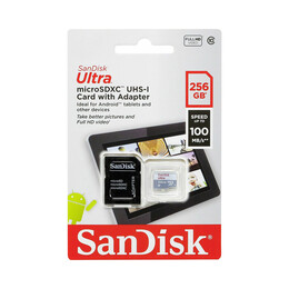 Sandisk Ultra Microsdhc 256gb 100mb/s Class 10 uhs-i (Sdsqunr-256g-Gn3mn) (Sansdsqunr-256g-Gn3mn)