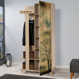 Έπιπλο Εισόδου Soho Megapap Χρώμα Sonoma 90x36x194εκ.