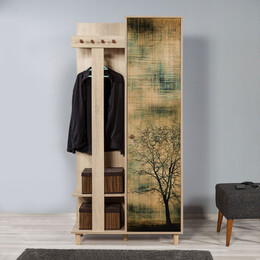 Έπιπλο Εισόδου Soho Megapap Χρώμα Sonoma 90x36x194εκ.