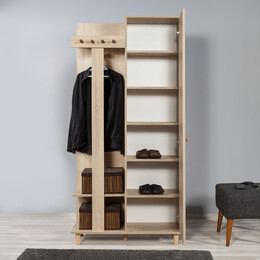 Έπιπλο Εισόδου Soho Megapap Χρώμα Sonoma 90x36x194εκ.