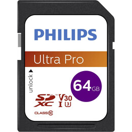 Philips Ultra pro Sdxc 64gb Class 10 u3 v30 a1 uhs-i (Fm64sd65b/00) (Phifm64sd65b-00)