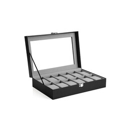 Songmics Watch box Black  30.2 x 20.2 x 8.1 cm (Jwb12bk) (Sngjwb12bk)