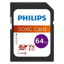 Philips Sdxc 64gb Class 10 u1 Default Speed (Fm64sd55b/00) (Phifm64sd55b-00)