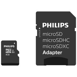 Philips Microsdhc 8gb Class 10 With Adapter (Fm08mp45b/00) (Phifm08mp45b-00)